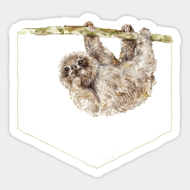 Sloth Hanging Out Sticker by wanderinglaur